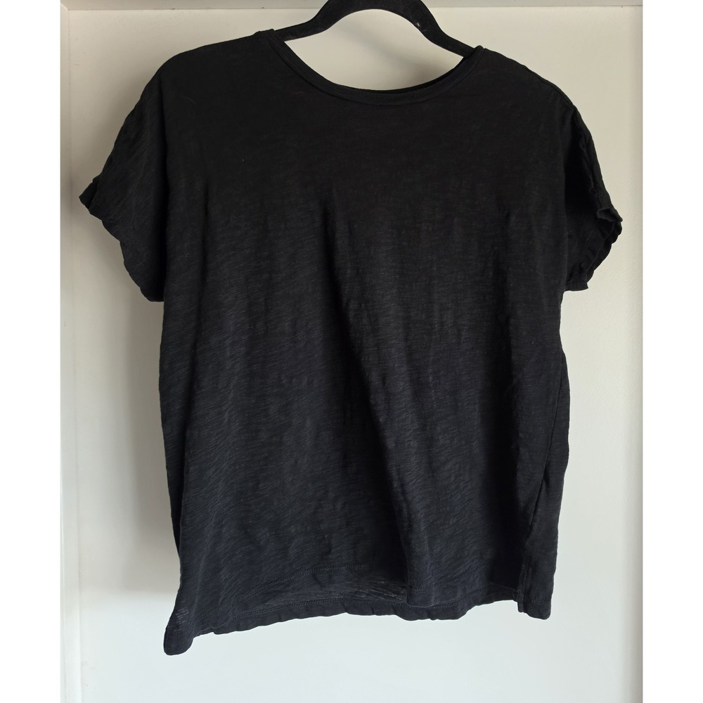 Madewell T-Shirt Women S Black 100% Cotton Short Sleeve Round Neck Tee Top